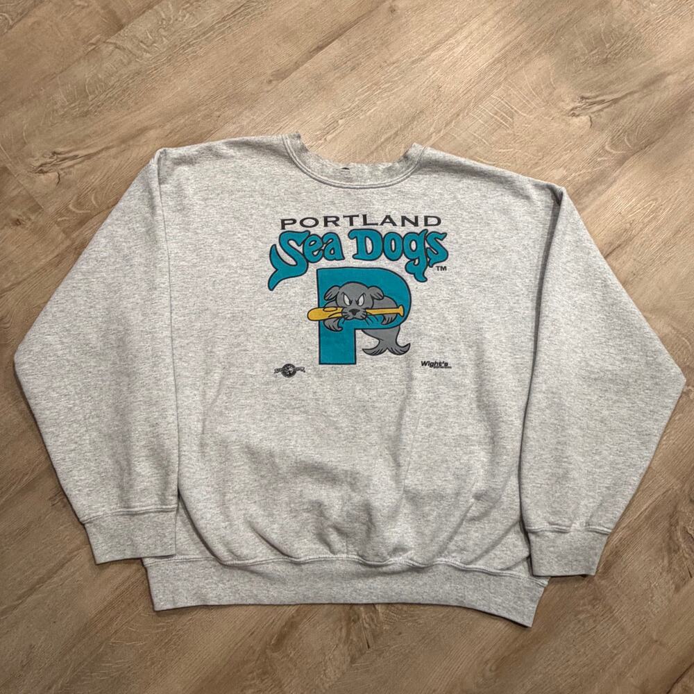 MiLB Portland Sea Dogs Sweatshirt Men's XL Gray Blue Minor League Baseball